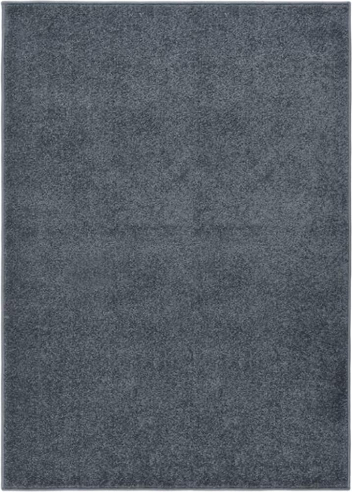 Teppich Kurzflor 120x170 cm Anthrazit Bild 1