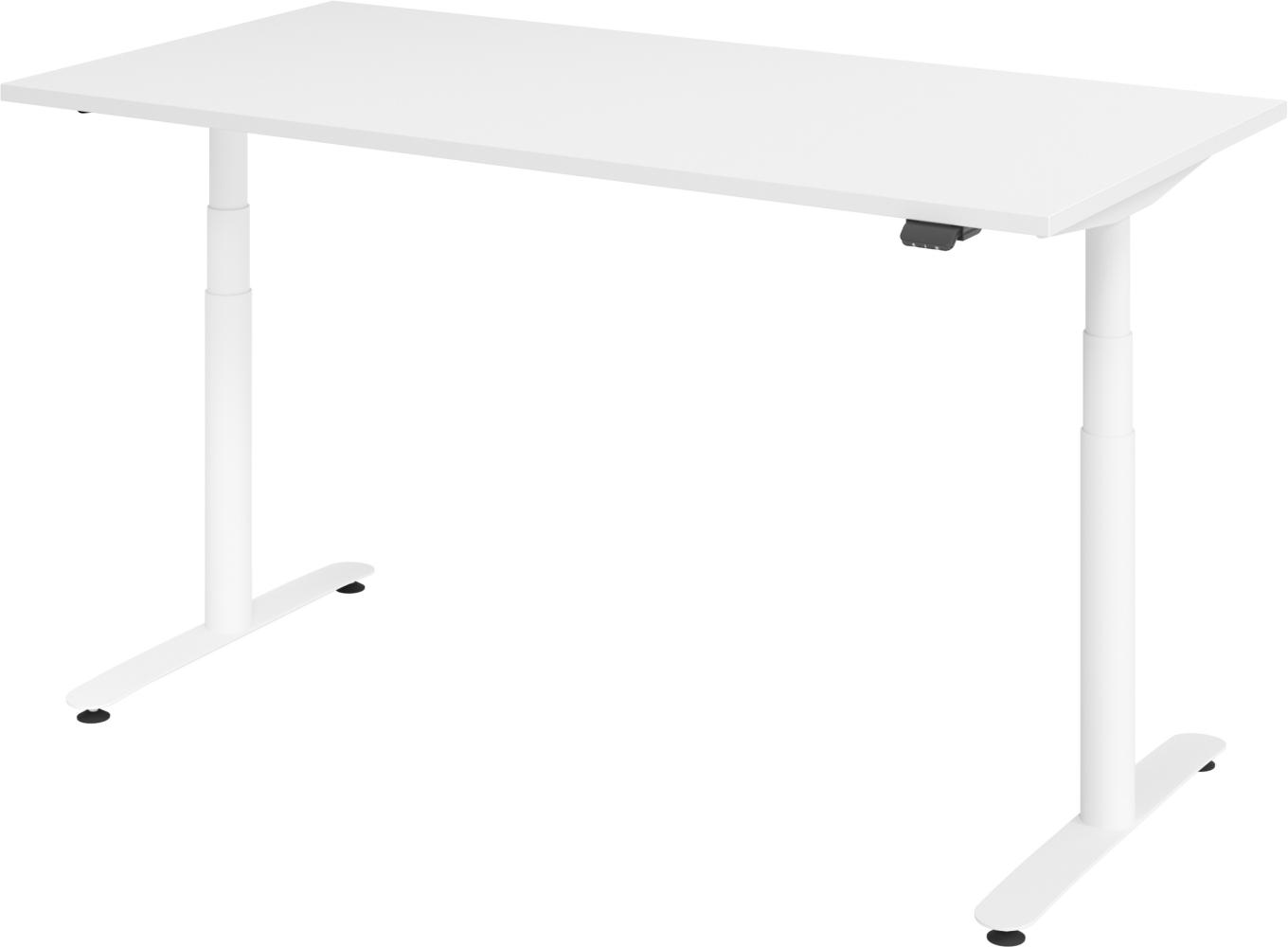 bümö® smarter Schreibtisch Serie-XDLR elektrisch höhenverstellbar mit App-Steuerung 160 x 80 cm in Weiß / Weiß Bild 1