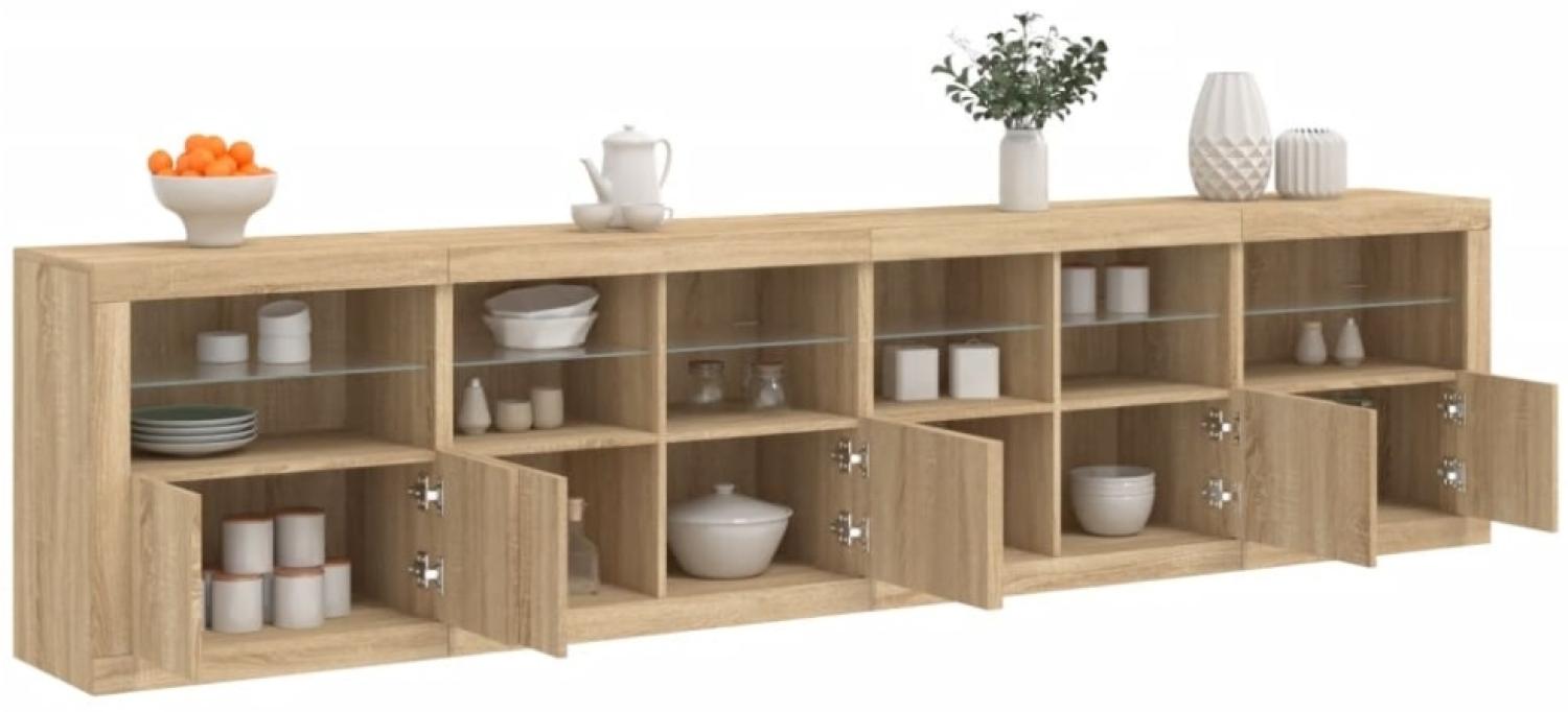 vidaXL Sideboard mit LED-Leuchten Sonoma-Eiche 283x37x67 cm Bild 1