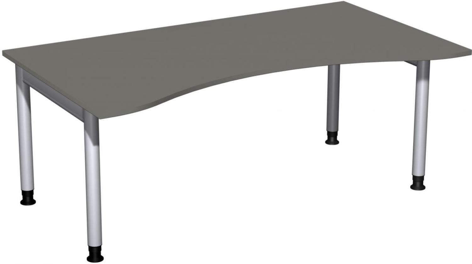 Schreibtisch '4 Fuß Pro' höhenverstellbar, 180x100cm, Graphit / Silber Bild 1