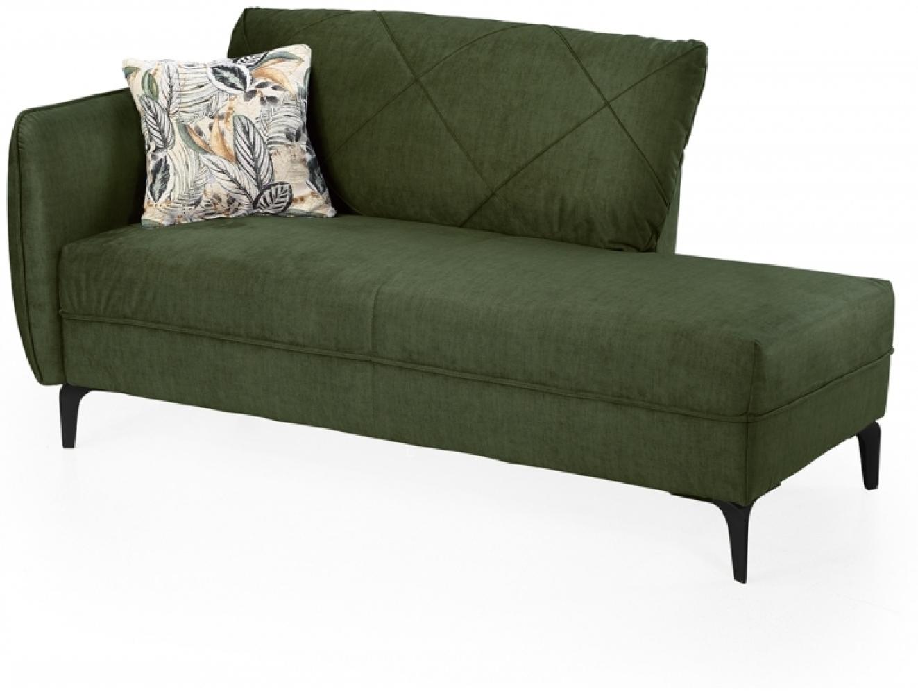 Recamiere Sofa Couch Sitzsofa Loungesofa ca. 165 cm NOVARA Microvelour Samt Grün Bild 1