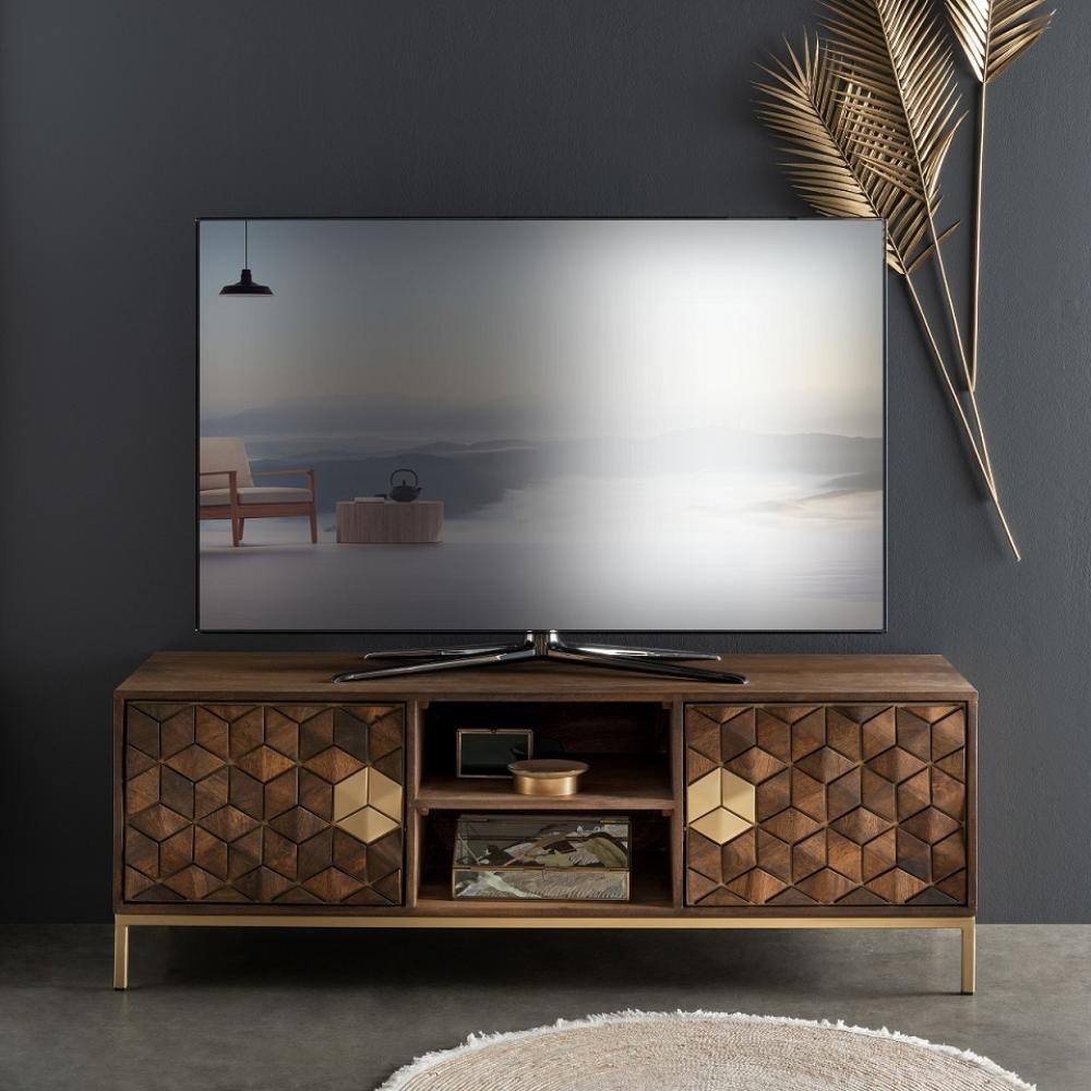 TV Element 145x50cm "Assuan" Mango & Metall goldfarbig WZ-0462 Bild 1