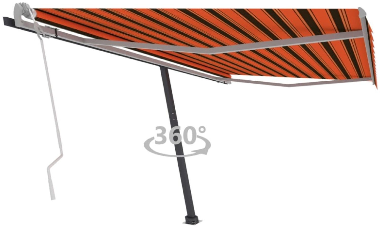 Standmarkise Einziehbar Handbetrieben 450x300 cm Orange/Braun Bild 1