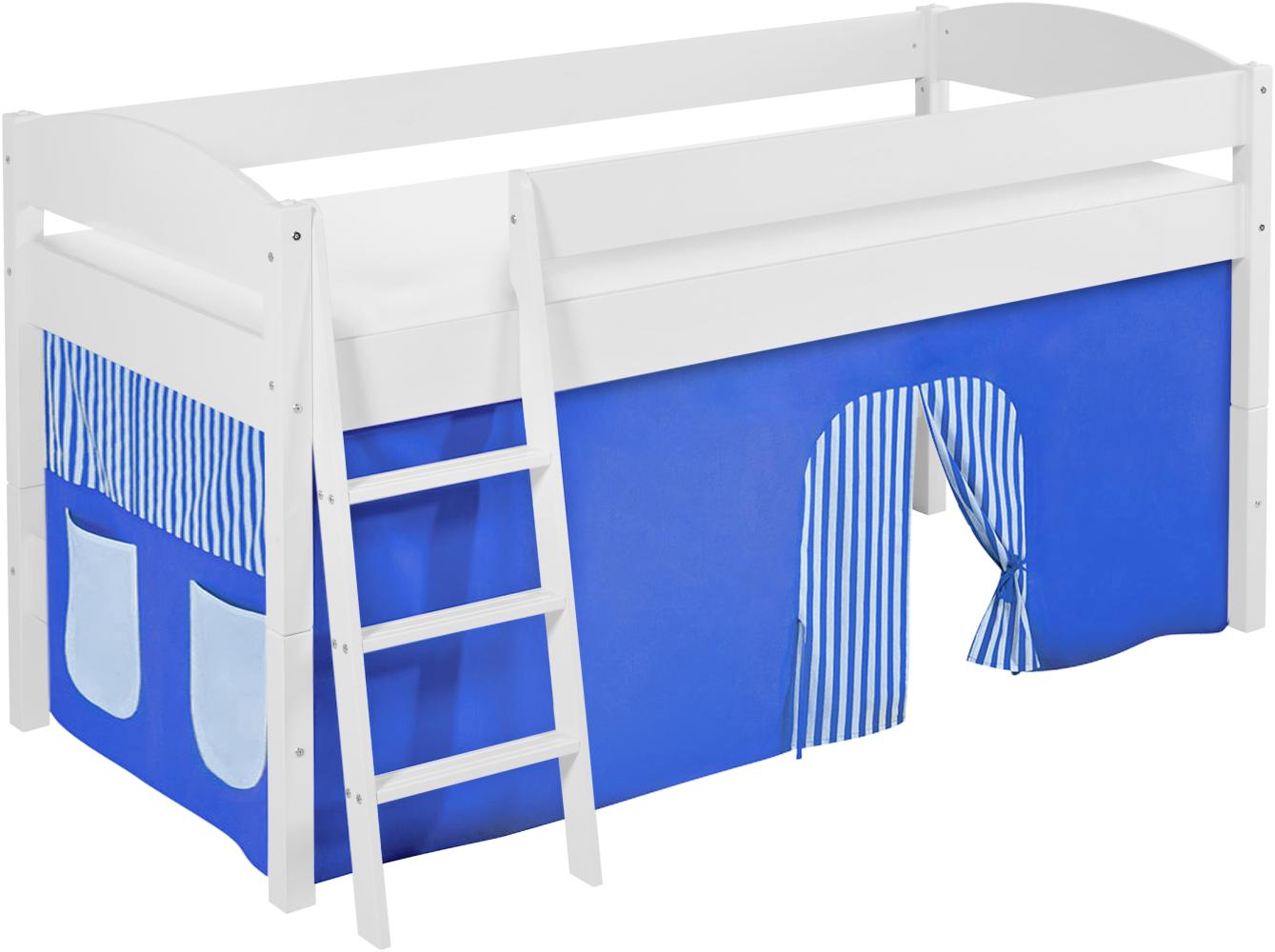 Lilokids 'Ida 4105' Spielbett 90 x 200 cm, Blau, Kiefer massiv, mit Vorhang Bild 1