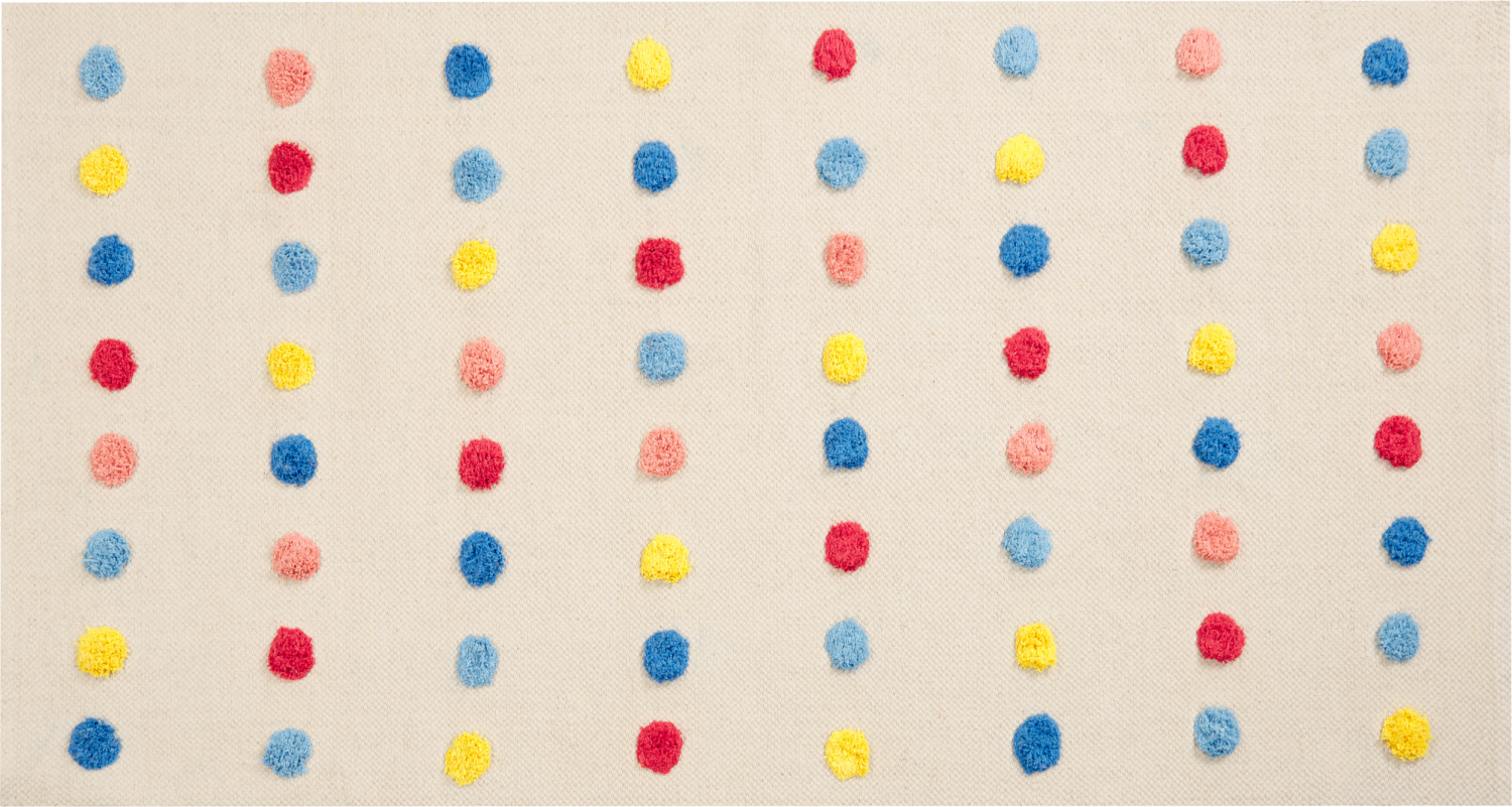 Kinderteppich Baumwolle mehrfarbig 80 x 150 cm Punkte LELES Bild 1