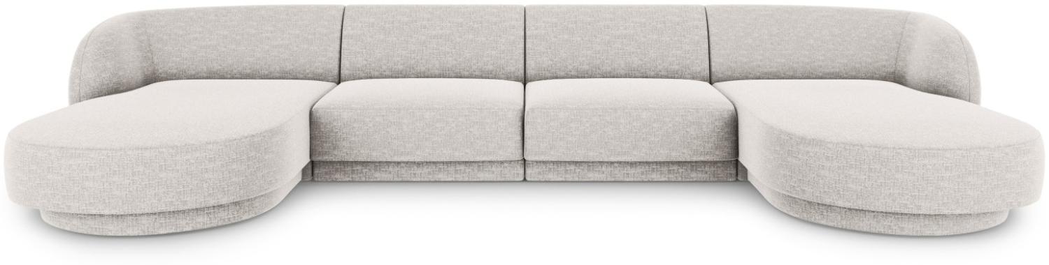 Micadoni 5-Sitzer Panorama Sofa Miley | Bezug Light Grey | Beinfarbe Black Plastic Bild 1