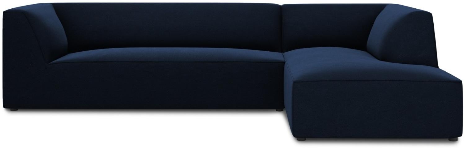 Micadoni 4-Sitzer Samtstoff Modular Ecke rechts Sofa Ruby | Bezug Royal Blue | Beinfarbe Black Plastic Bild 1