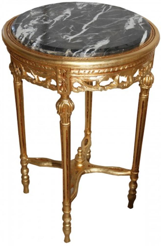 Barock Beistelltisch Rund Gold ModY16 73 x 47 cm Antik Stil Bild 1