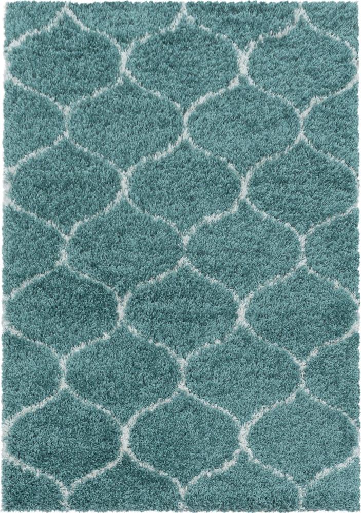 Hochflor Teppich Serena rechteckig - 280x370 cm - Blau Bild 1