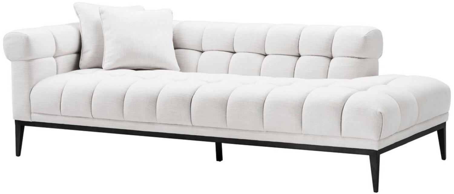Casa Padrino Luxus Lounge Sofa Weiß / Schwarz 223 x 98 x H. 69 cm - Bild 1