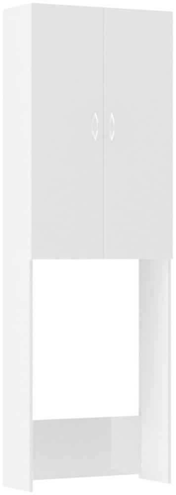 vidaXL Waschmaschinenschrank, Weiß Hochglanz, 64x25,5x190 cm Bild 1