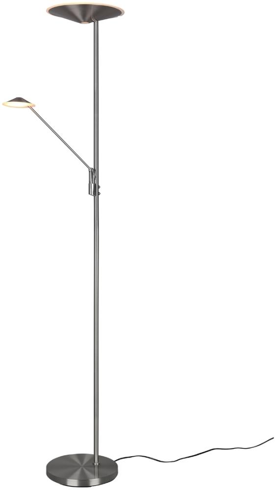 LED Deckenfluter BRANTFORD Silber schwenkbar mit Lesearm, Höhe 180cm Bild 1
