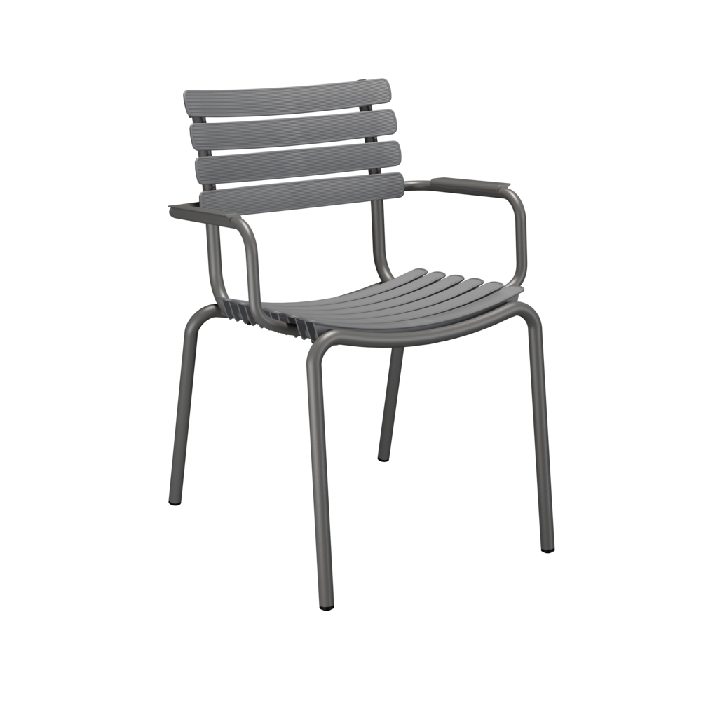 HOUE ReCLIPS Stuhl mit Armlehne Aluminiumgestell Aluminium Dark grey Bild 1