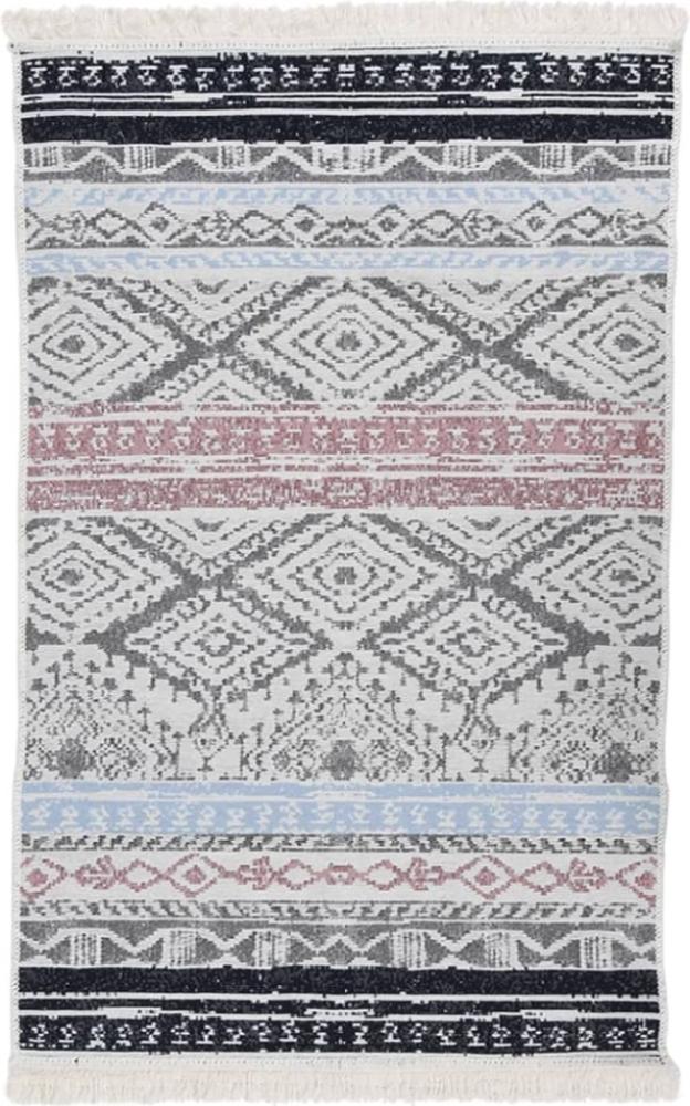 Teppich Rosa und Aquamarin 160x230 cm Baumwolle Bild 1