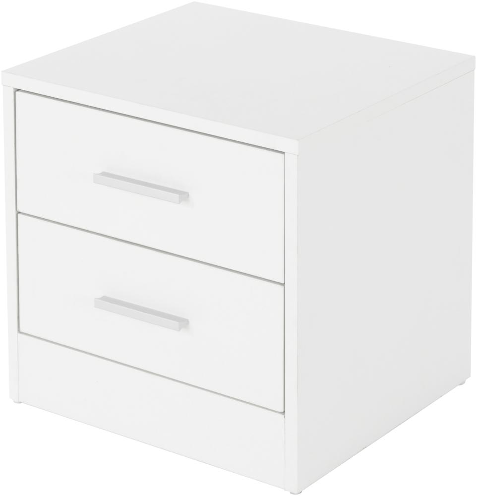 ML-Design Nachttisch weiß, 38x37x34 cm, mit 2 Schubladen, aus Spannplatte Bild 1