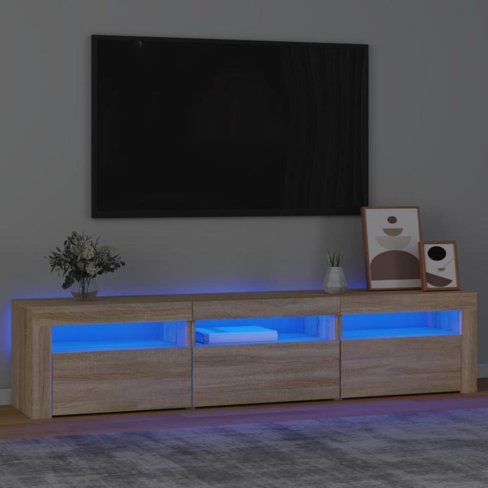 TV-Schrank mit LED-Leuchten Sonoma-Eiche Bild 1