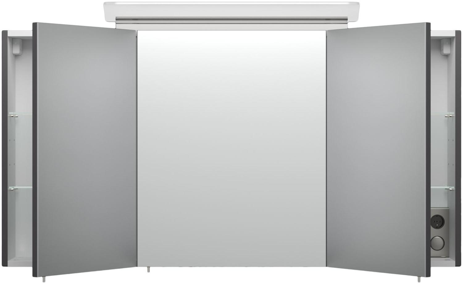 Posseik Design-LED-Spiegelschrank 120cm anthrazit seidenglanz Bild 1