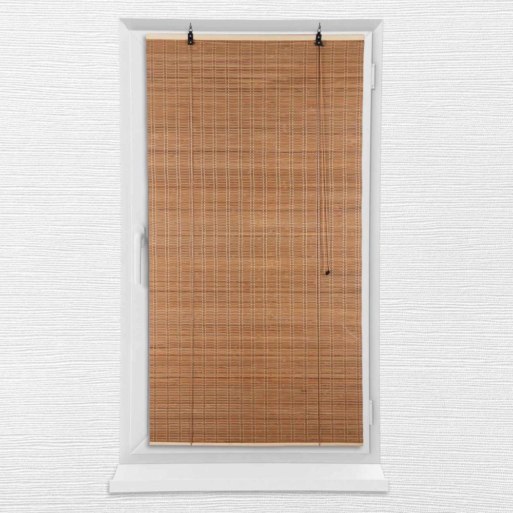 Bambusrollo Sichtschutz Sonnenschutz Fensterdekoration Typ1 Mittelbraun lichtdurchlässig Breite: 90cm Länge 160cm Bild 1
