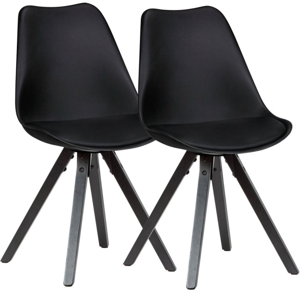Stühle im 2er-Set Kunstleder schwarz Bild 1