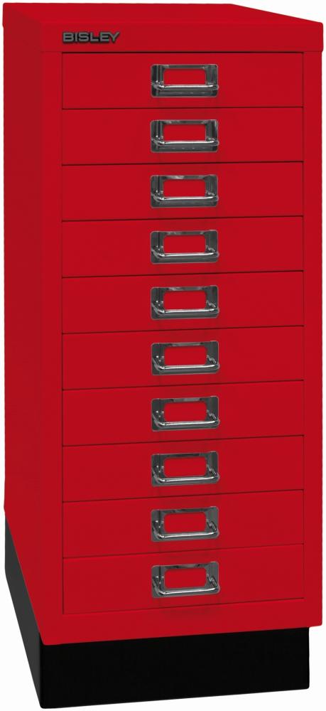 Bisley MultiDrawer™, 29er Serie mit Sockel, DIN A4, 10 Schubladen, Farbe kardinalrot Bild 1
