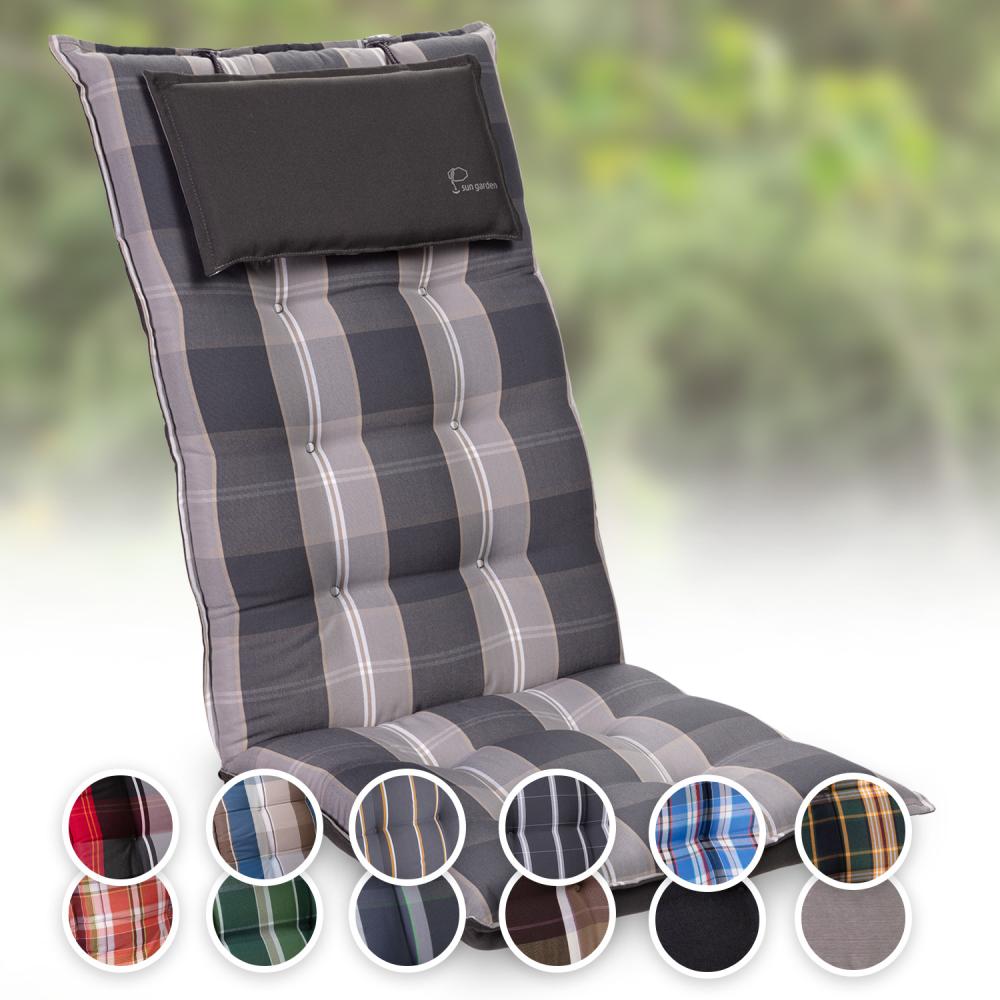 Sylt Polsterauflage Sesselauflage Kopfkissen Polyester 50x120x9cm Grau / Weiß Bild 1