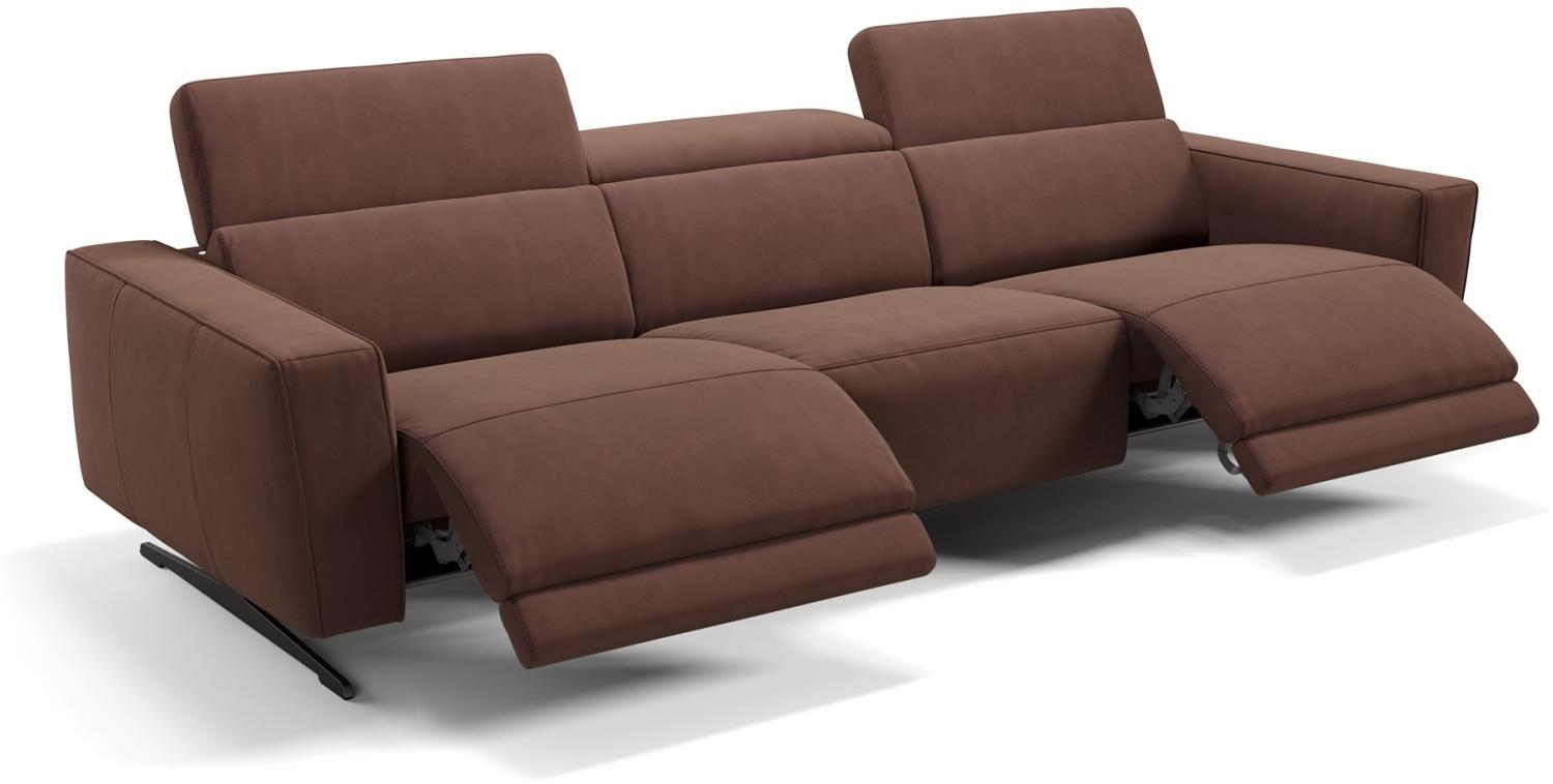 Sofanella Stoffsofa ALESSO 3-Sitzer Sitzverstellung Couch in Dunkelbraun XXL: 327 Breite x 108 Tiefe Bild 1
