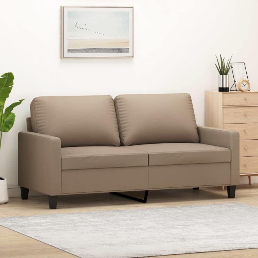 2-Sitzer-Sofa Cappuccino-Braun 140 cm Kunstleder Bild 1