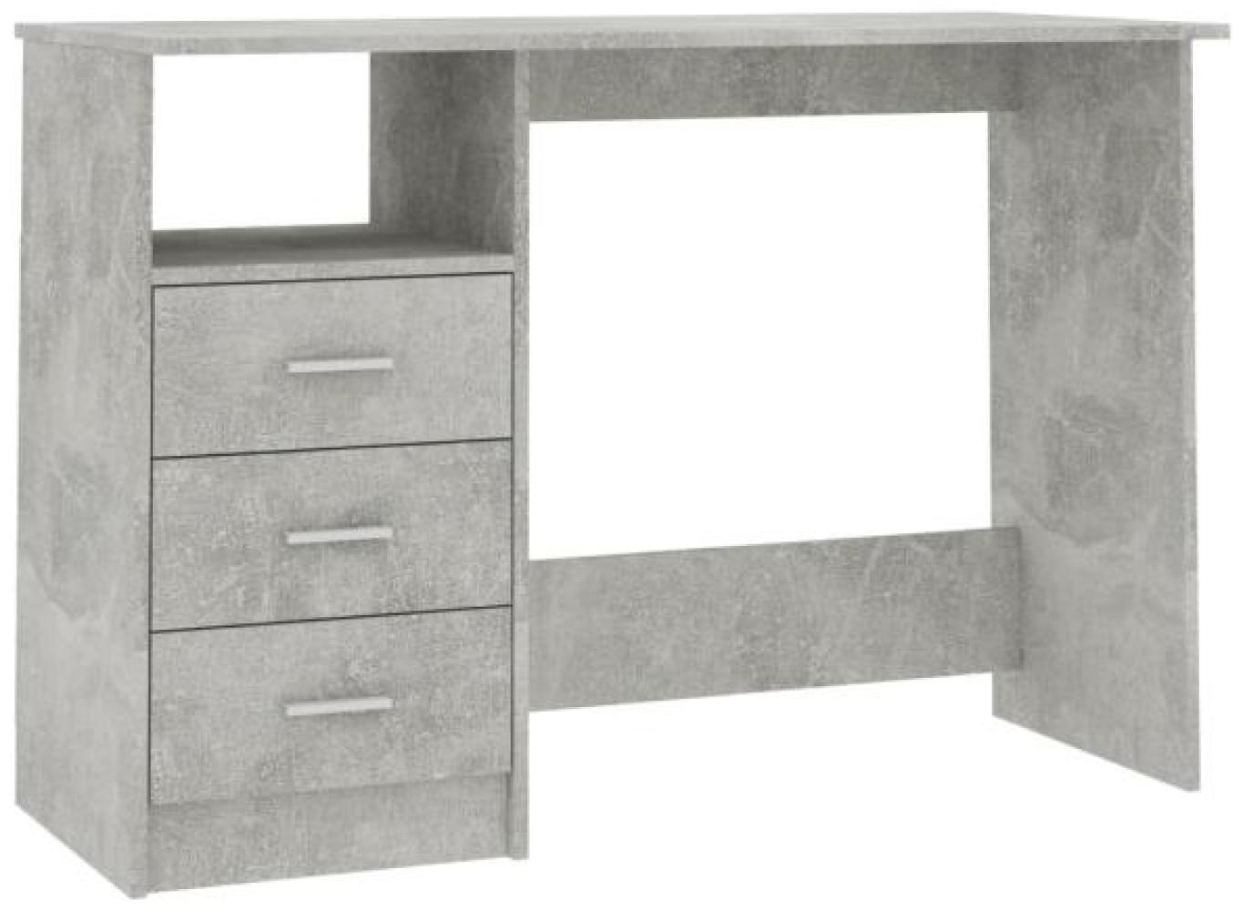 vidaXL Schreibtisch mit Schubladen Betongrau 110×50×76 cm Bild 1