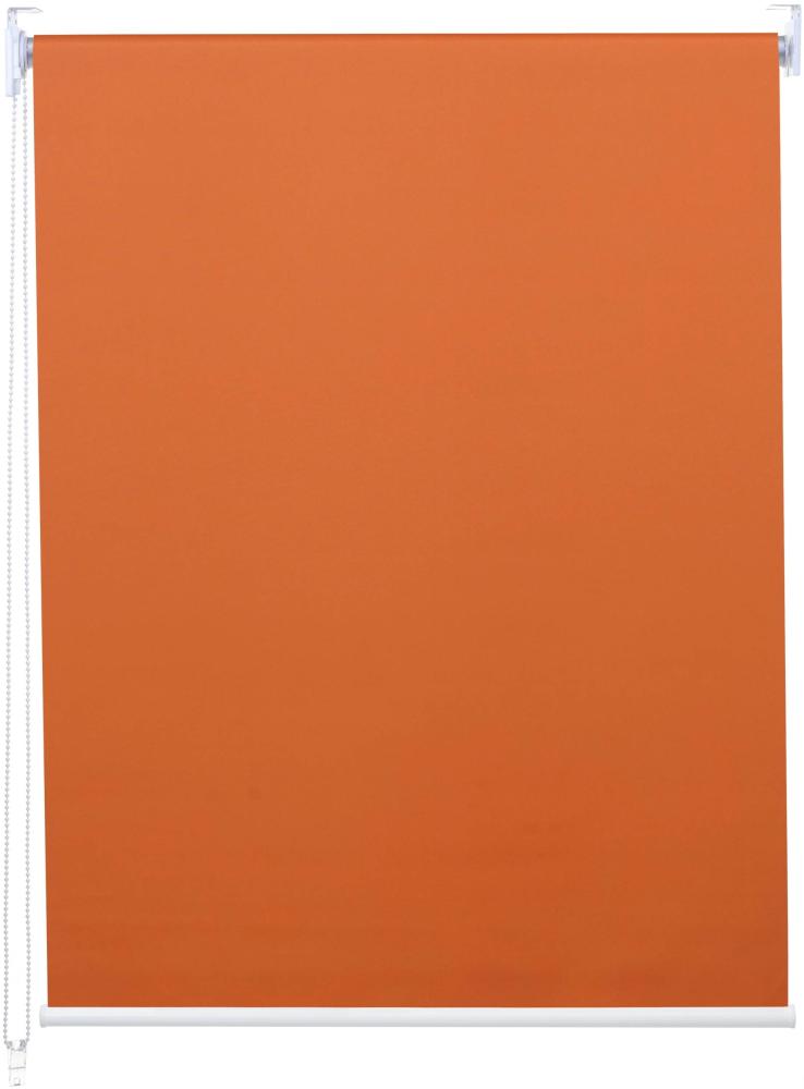 Rollo HWC-D52, Fensterrollo Seitenzugrollo Jalousie, 90x160cm Sonnenschutz Verdunkelung blickdicht ~ orange Bild 1