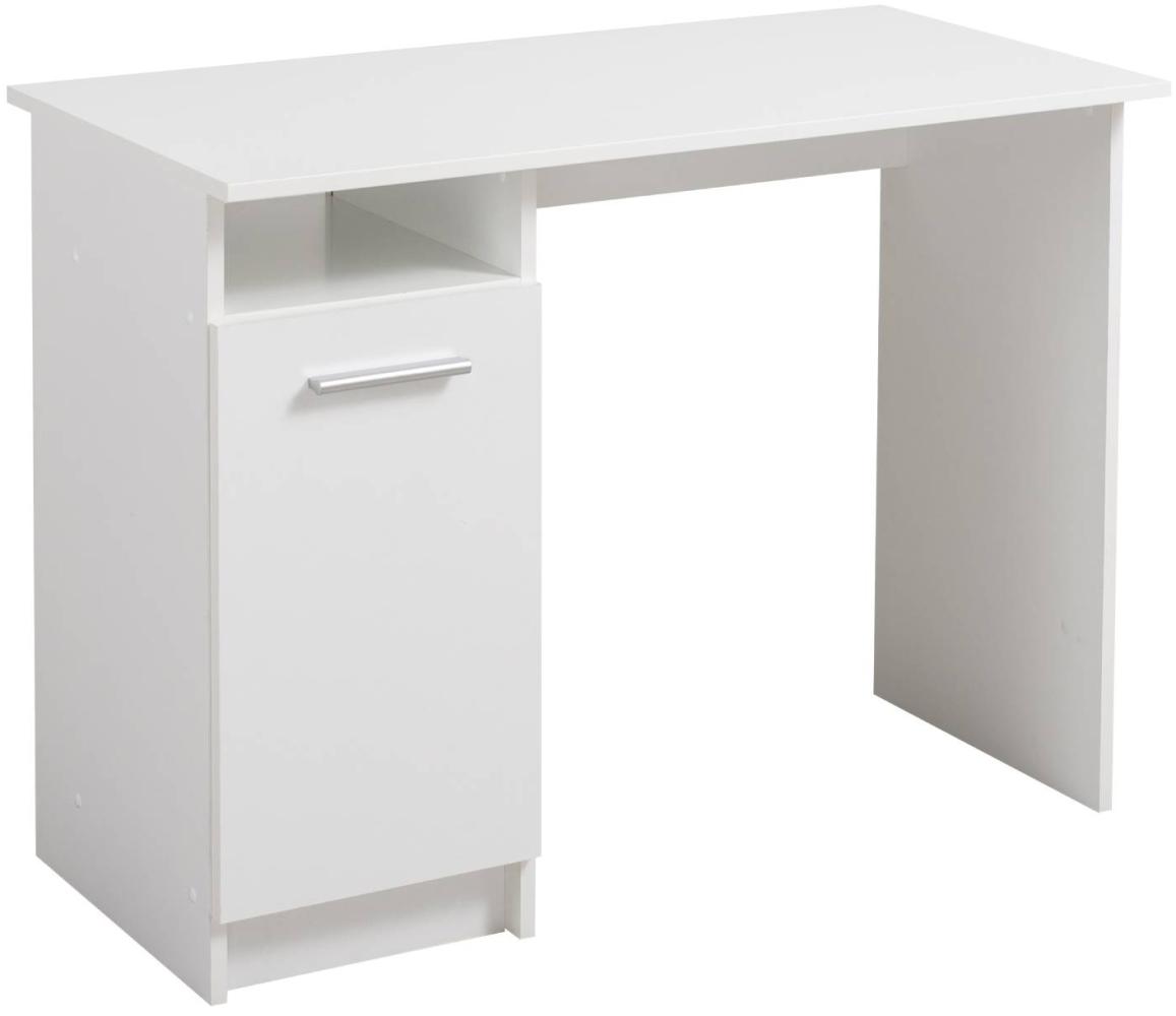Schreibtisch Computertisch Bürotisch Arbeitstisch Platzsparend 50 x 100 cm Tisch Holz Weiß Bild 1
