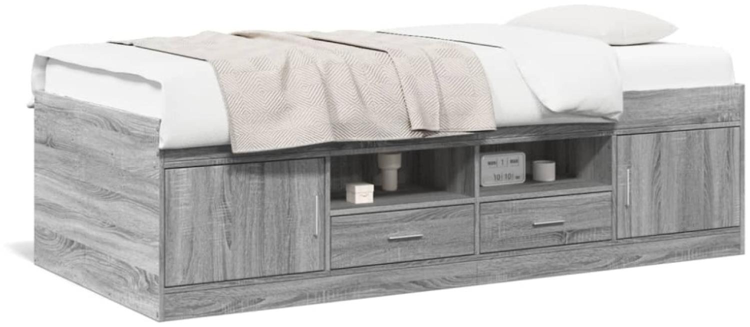 vidaXL Tagesbett mit Schubladen Grau Sonoma 90x190 cm Holzwerkstoff Bild 1