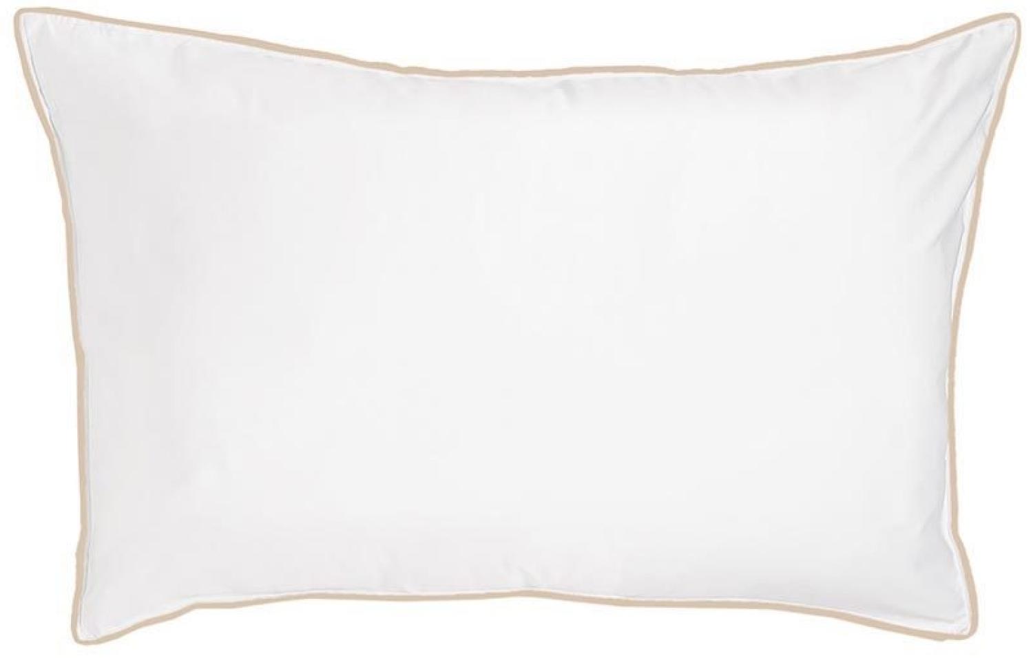 Traumschlaf Uni Kissenbezug White Collection Pipping | 40x60 cm | taupe Bild 1