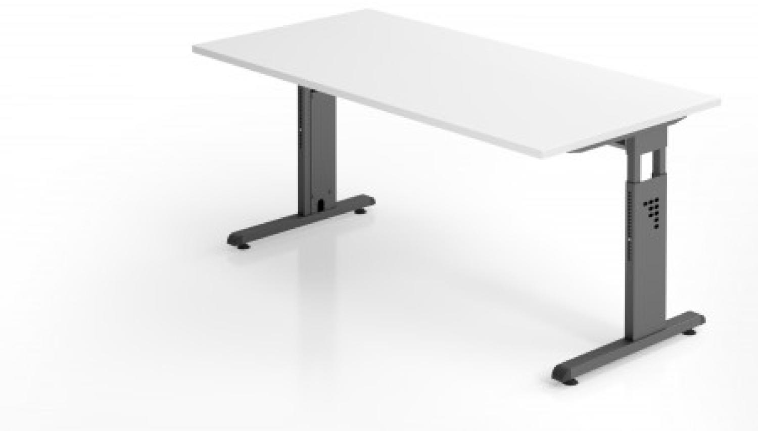 Schreibtisch C-Fuß 160x80cm Weiß-Graphit Bild 1
