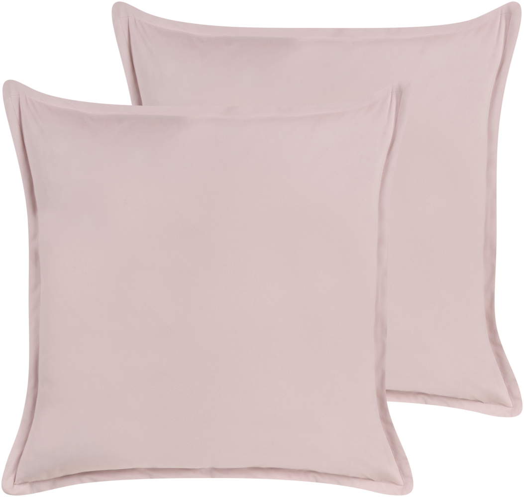 Kissen 2er Set Samtstoff Rosa EUSTOMA 60 x 60 cm Bild 1