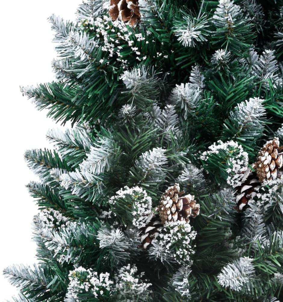 vidaXL Künstlicher Weihnachtsbaum mit Kiefernzapfen und Schnee 150 cm Bild 1