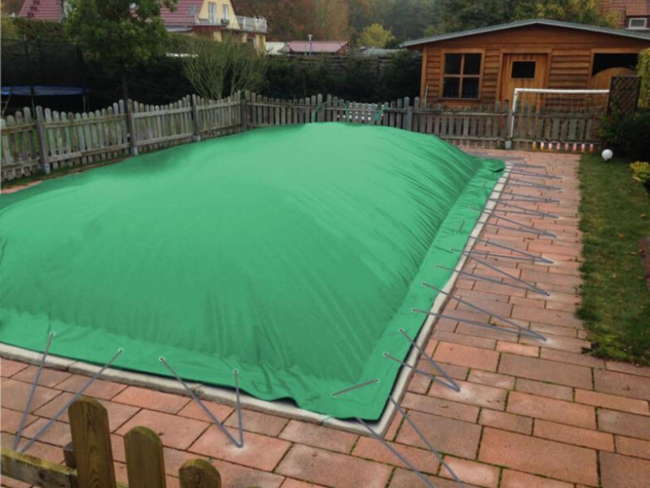 aufblasbare Winterplane für rechteckige Pools 6,50 x 3,50 cm Grün Bild 1