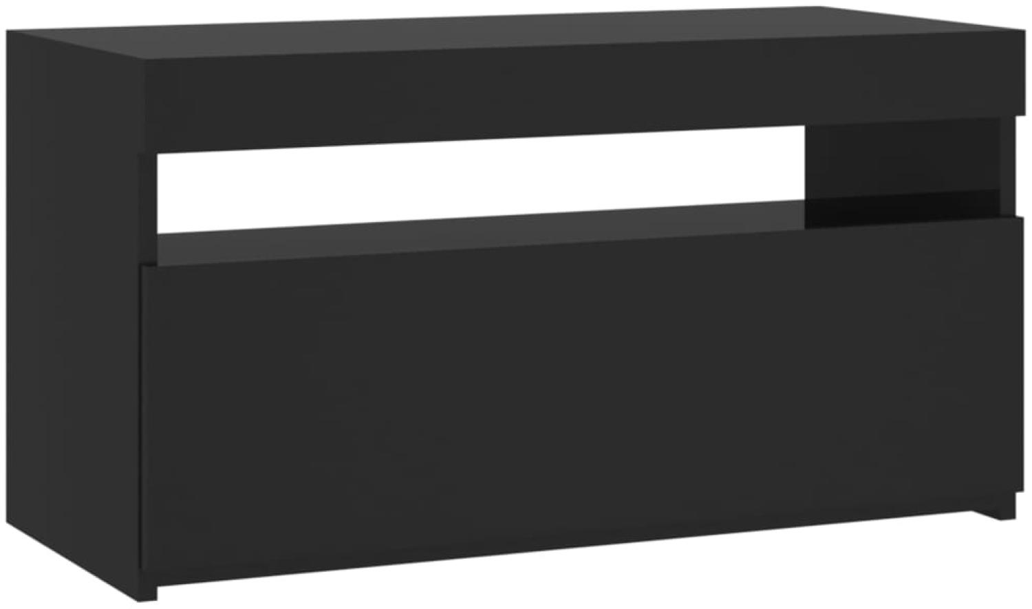 vidaXL TV-Schrank mit LED-Leuchten Hochglanz-Schwarz 75x35x40 cm Bild 1