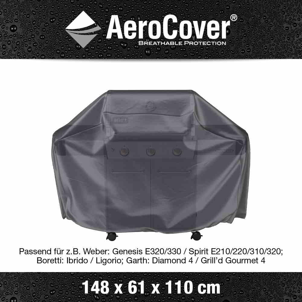 AeroCover Schutzhülle L für große Gasgrills Grillhülle Grillabdeckung 148x61x110 cm Bild 1