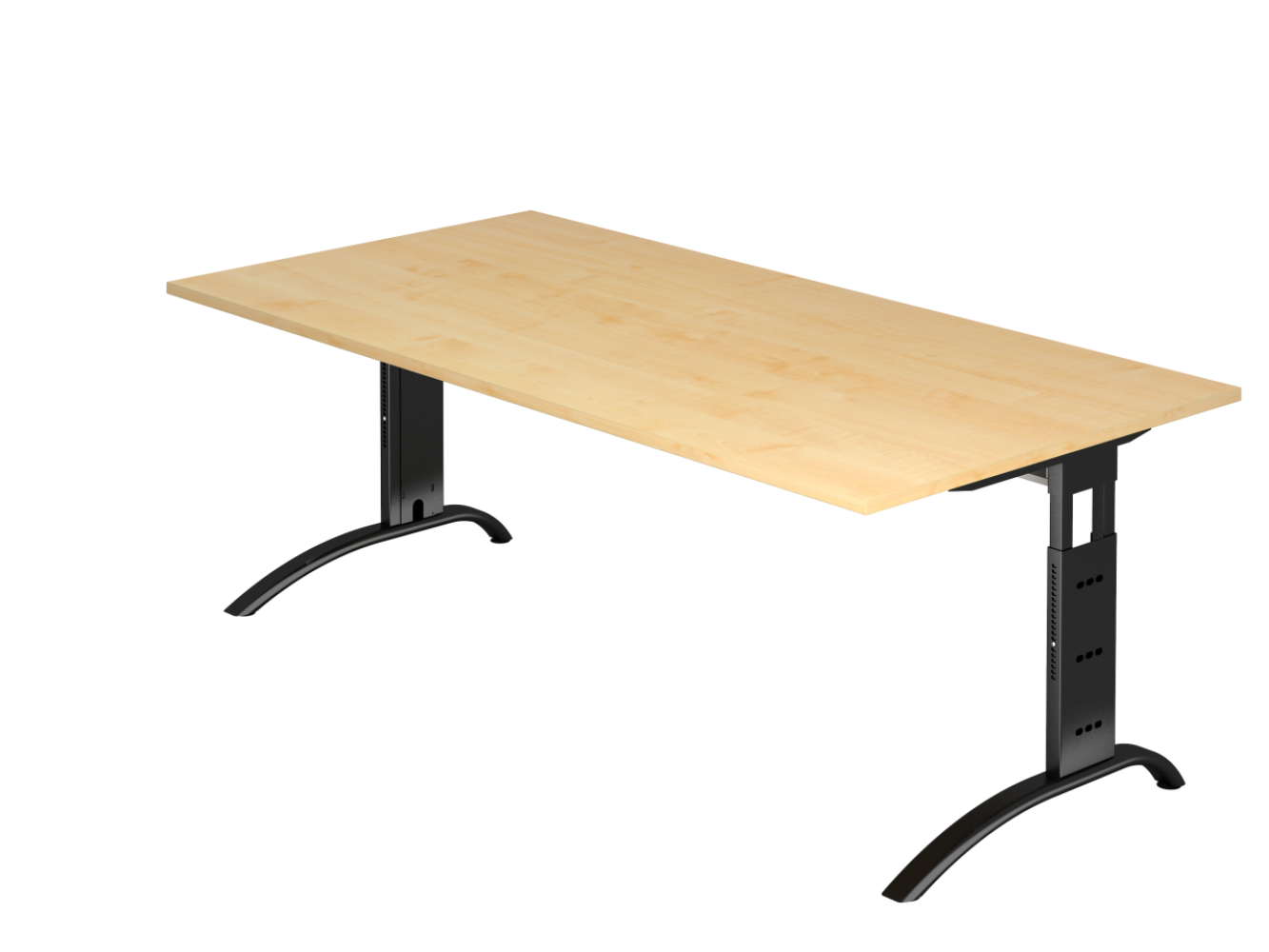 Schreibtisch FS2E C-Fuß 200x100cm Ahorn Gestellfarbe: Schwarz Bild 1