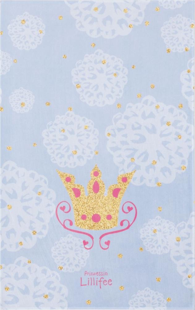Kinderteppich- Die Prinzessin Lillifee Teppich in Blau mit Krone, Zwei Größen Mädchen- Zimmer, Spielteppich 80cm x 150cm Bild 1