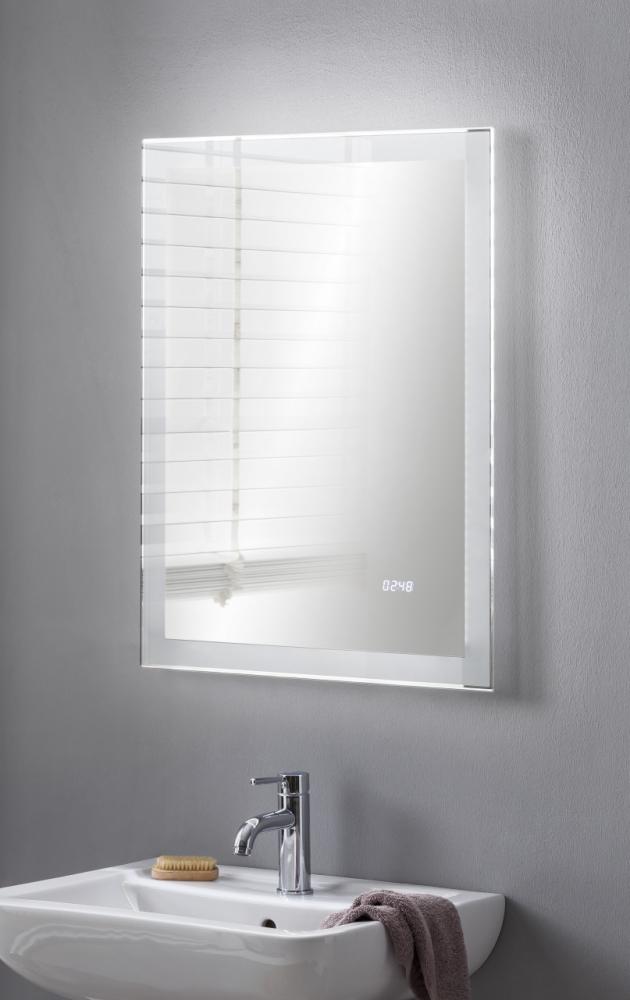BadeDu SHINY LED Spiegel mit LED Uhr 60 x 80 cm Bild 1