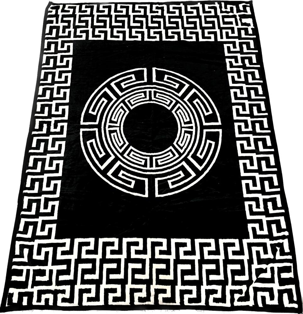 Almina Decke 160x220cm 1 Person Schwarz-Weiß Muster Tagesdecke Kuscheldecke Wohndecke Fleecedecke Bettdecke Motiv 3 Bild 1