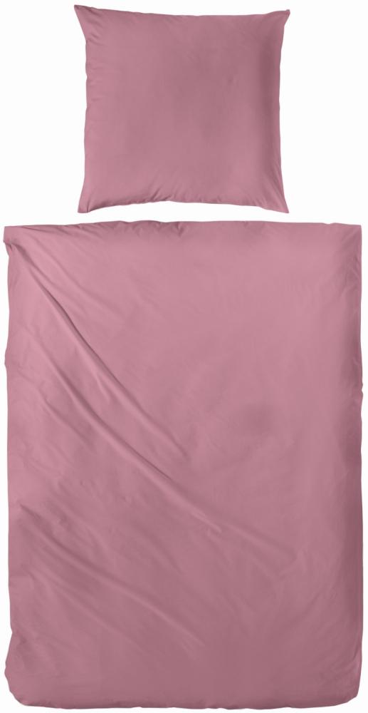 Hahn Haustextilien Luxus-Satin Bettwäsche uni Farbe rosenholz Größe 155x220 cm Bild 1