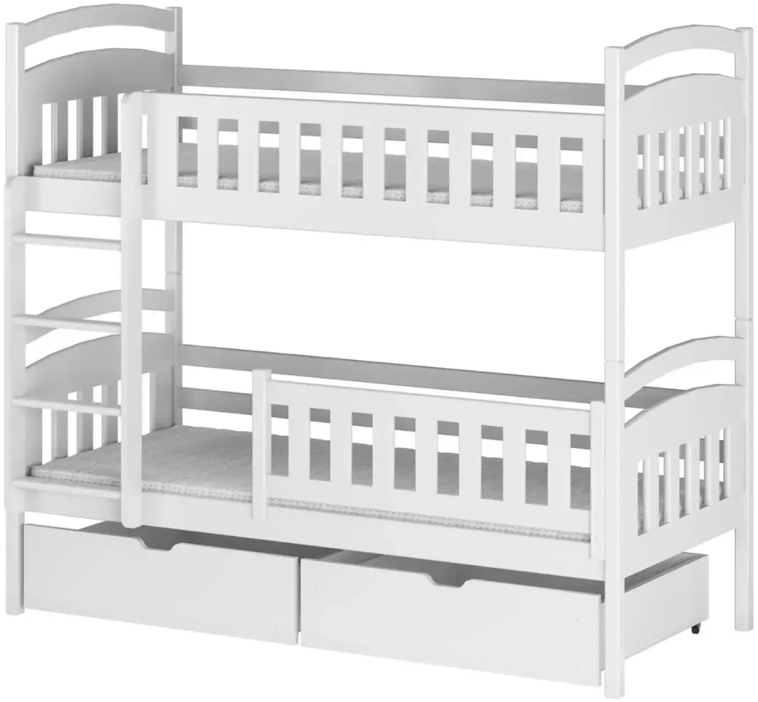 Lano Etagenbett; Kinderbett Ignaś; mit Lattenrost; weiss; 2 Schubkästen; BxHxL 90x164x200 Bild 1