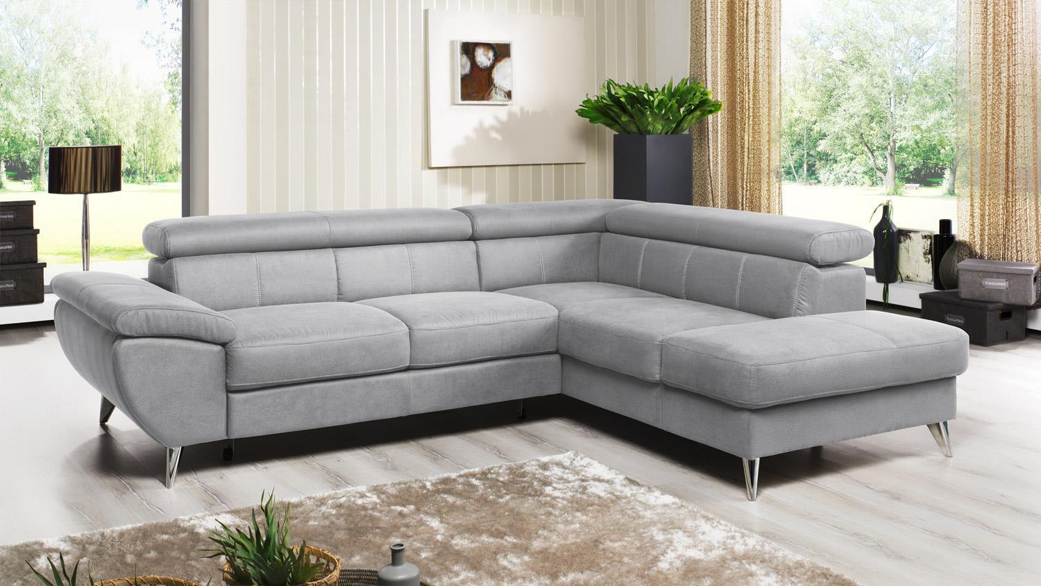 Ecksofa FINCA Wohnlandschaft Sofa in silver grau mit Funktion 260x207 Bild 1