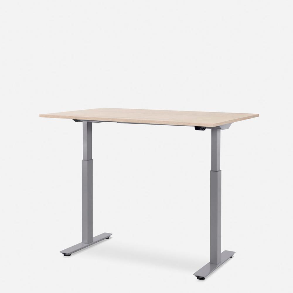 120 x 80 cm WRK21® SMART - Mandal Ahorn / Grau elektrisch höhenverstellbarer Schreibtisch Bild 1