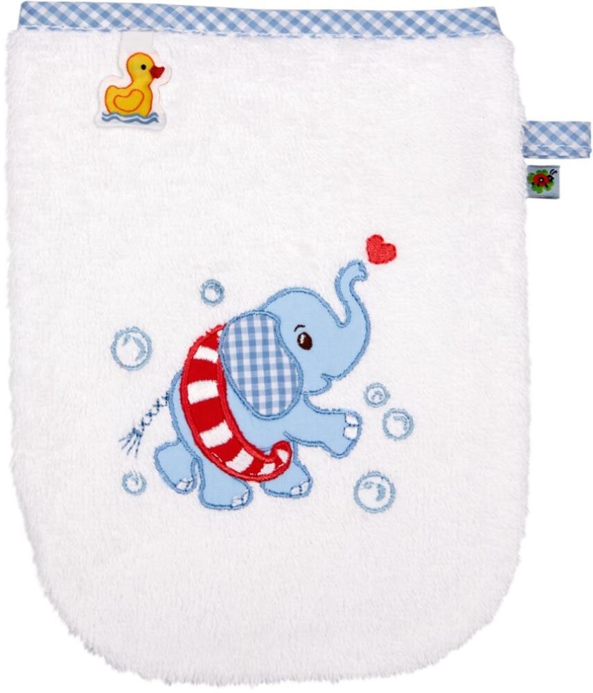 Waschhandschuh Elefant, hellblau - BabyGlück Bild 1