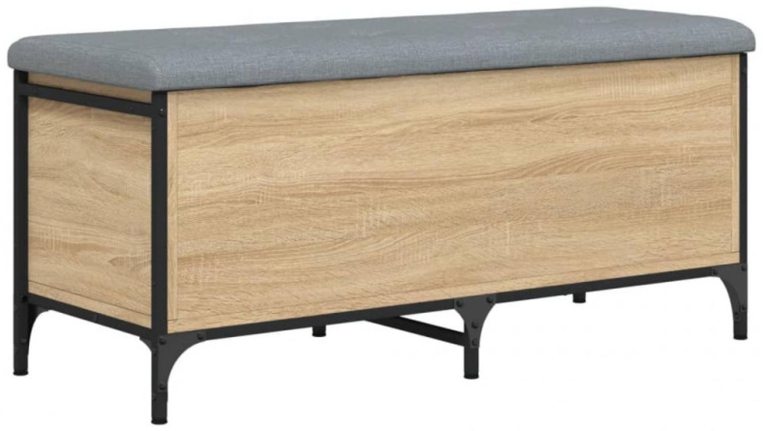 Sitzbank mit Stauraum,Holzwerkstoff, Sonoma-Eichen Optik, 102x42x45 cm Bild 1
