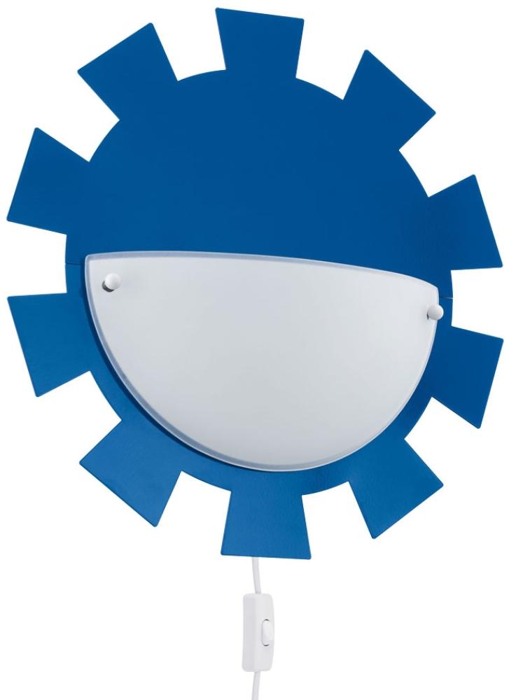 LED Wandlampe, Kinderzimmer, blau, Glas, weiß, D 35cm Bild 1