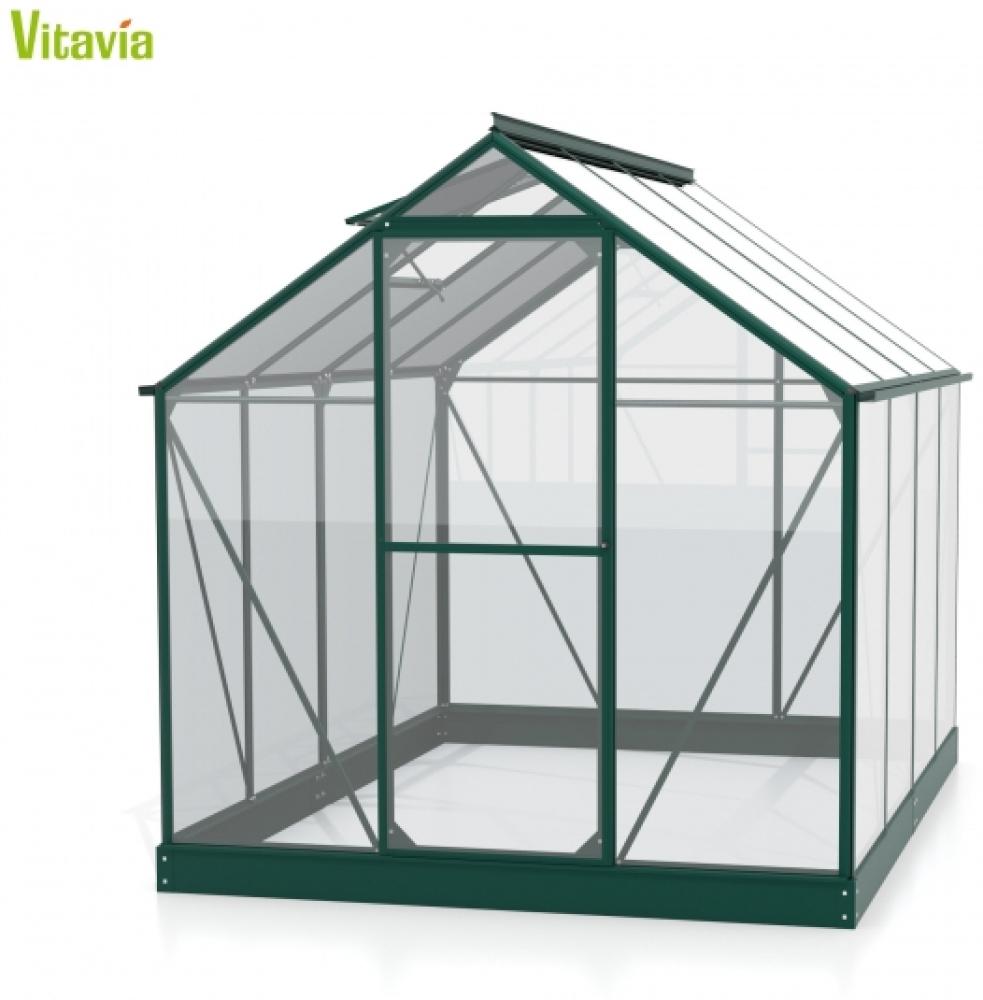Vitavia Gewächshaus Triton 5000 ESG Glas BxT 198x256cm smaragd + Fundamentsrahmen Bild 1